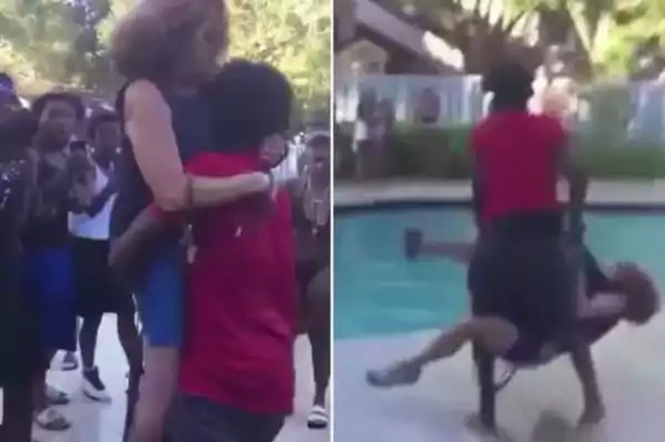 Woman Slammed And Thrown Into A Pool After Asking Rowdy Youngsters To Quiet Down {Photos}